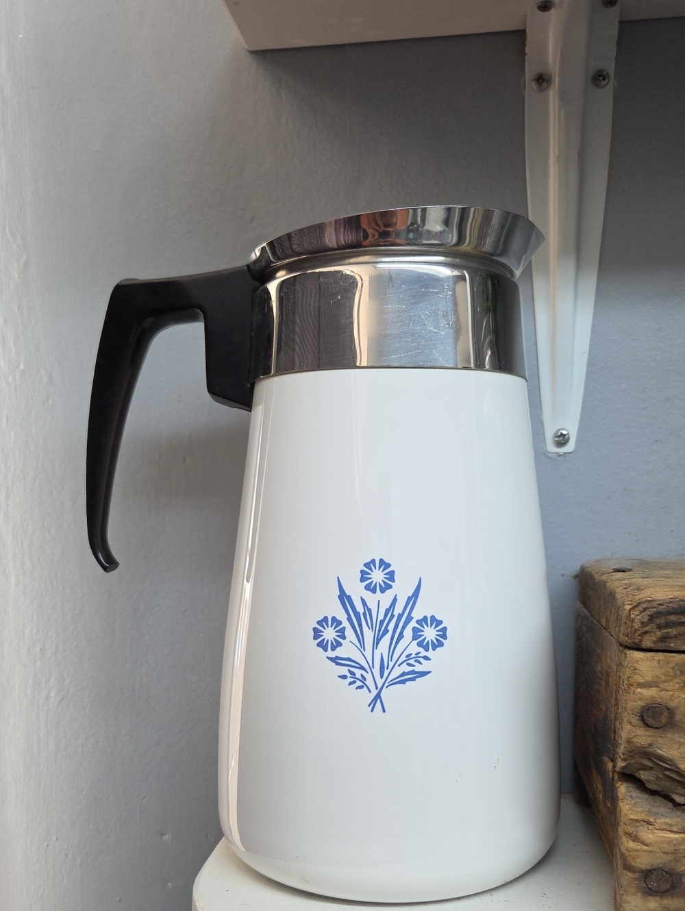 Vintage CorningWare Blue Cornflower 9-Cup Coffee Percolator COMPLETE